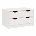 Cajonera Blanca para Armario con Frente Media Luna, 70x50 cm, 2 Cajones de 16 cm