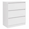 Aparador Blanco de Madera con 3 Cajones para Salón, 60x35x76 cm