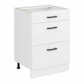 Gabinete de Cocina Vicco R-Line, 60 cm, Blanco Brillante, con Cajones, Compatible con Sistemas Modulares