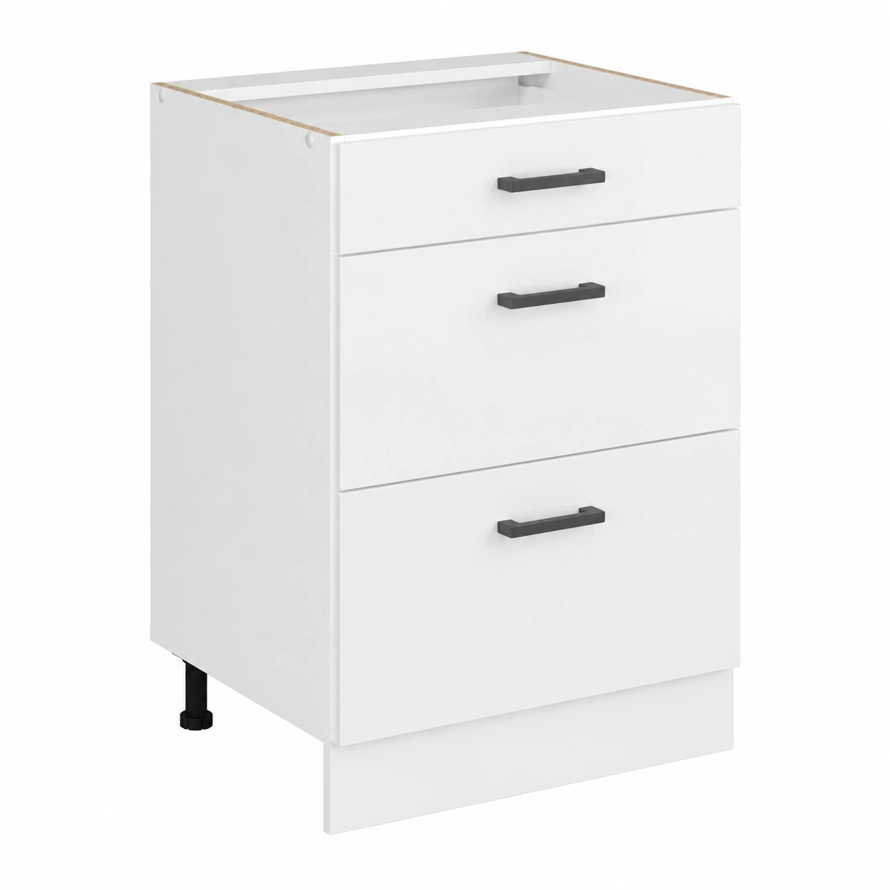 Gabinete de Cocina Vicco R-Line, 60 cm, Blanco Brillante, con Cajones, Compatible con Sistemas Modulares