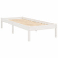 Cama Individual de Madera de Pino 75x190 cm para Dormitorio