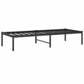 Estructura de Cama Individual de Metal Negro 75x190 cm para Dormitorio