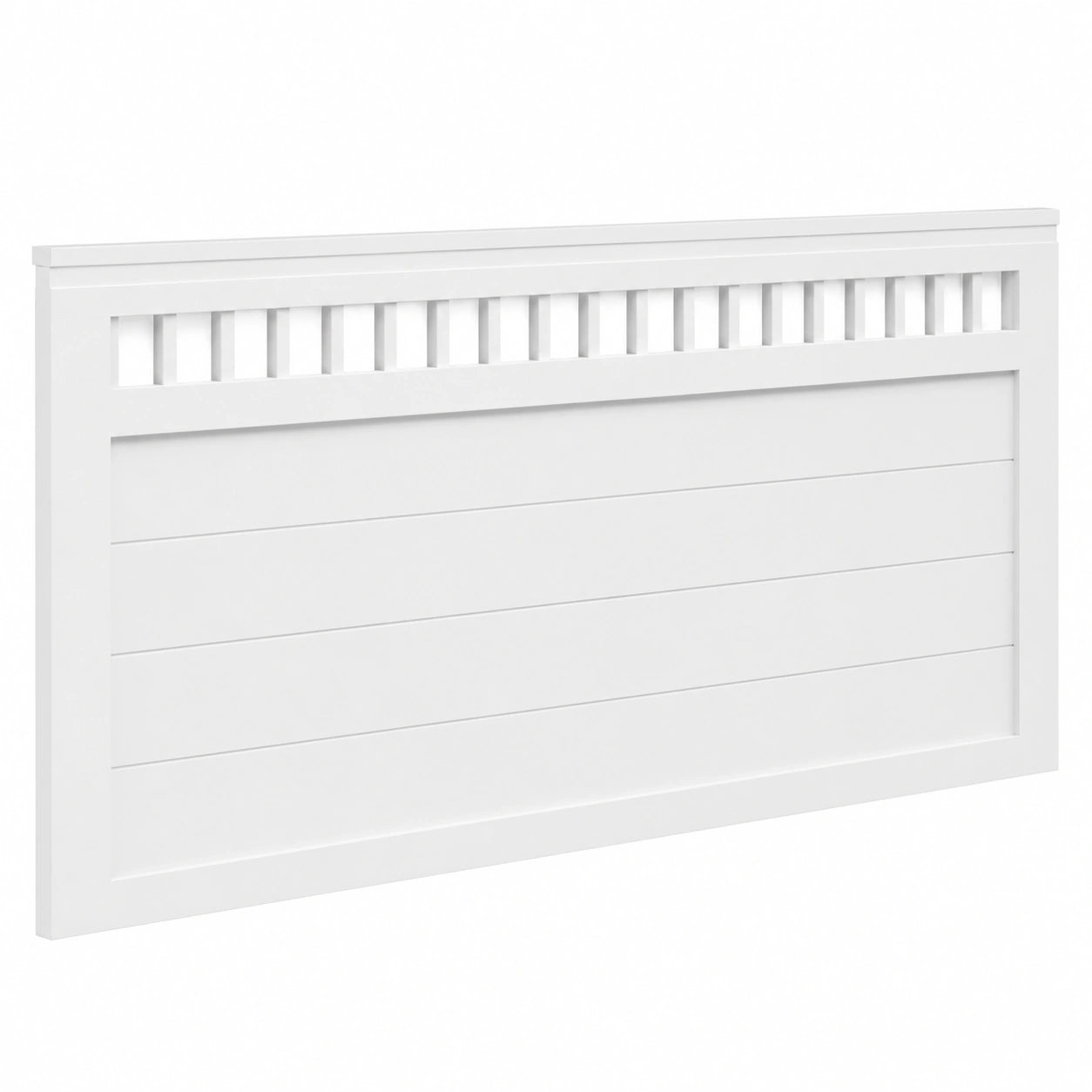 Cabecero Flotante de Madera de Pino Blanco para Cama Matrimonial de 135cm