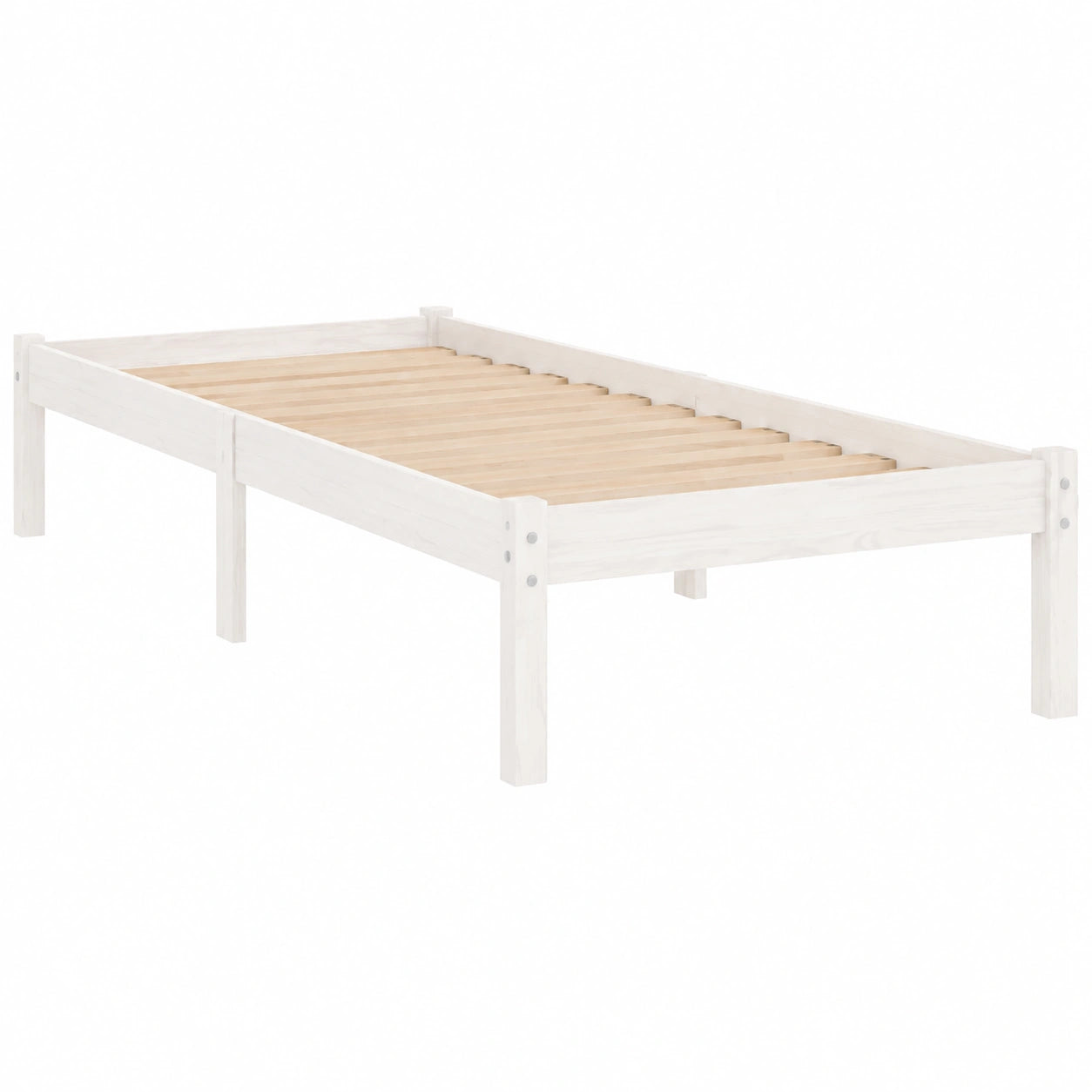 Cama Individual de Madera de Pino Blanco 90x190 cm vidaXL