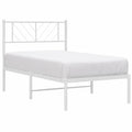 Estructura de Cama de Metal con Cabecero Blanco 100x190 cm