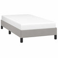 Cama Individual Tapizada de Tela Gris Claro 90x190 cm para Dormitorio