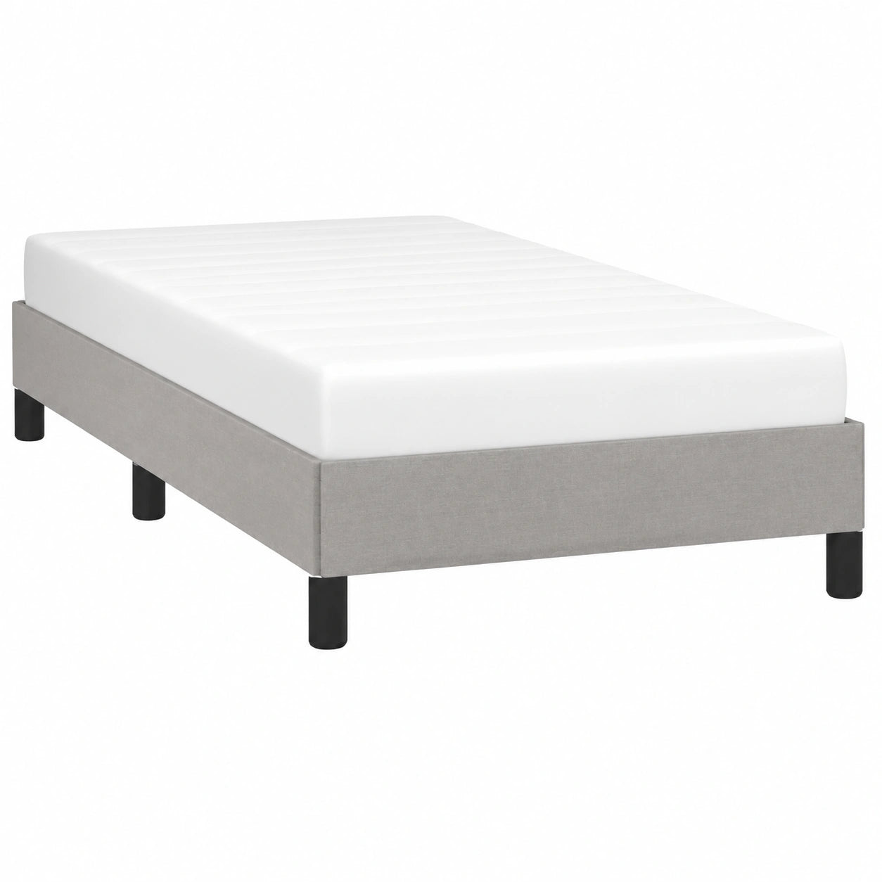 Cama Individual Tapizada de Tela Gris Claro 90x190 cm para Dormitorio