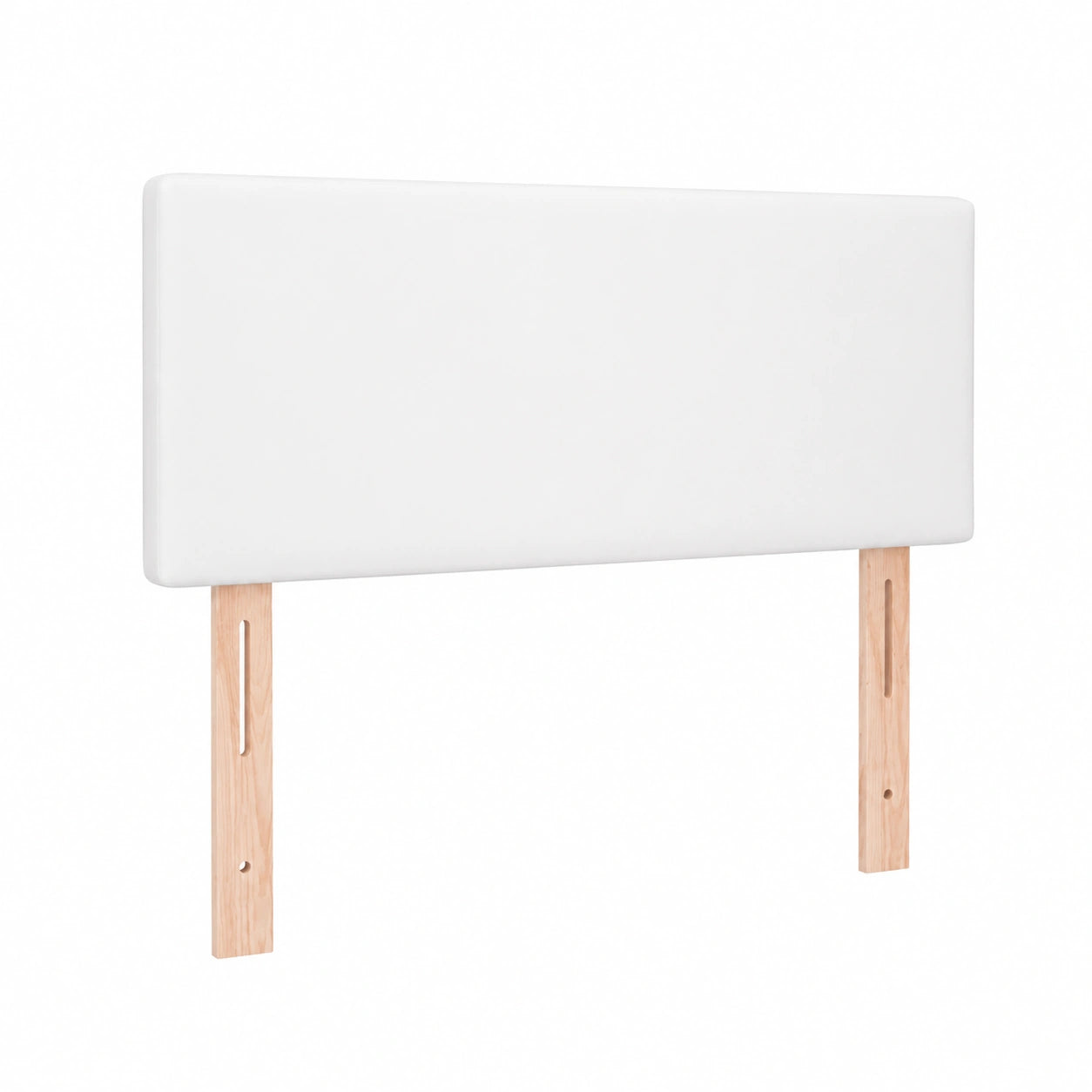 Cabecero Tapizado Individual con Luces LED, Cuero Sintético Blanco 90x88 cm