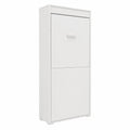 Cama Plegable Vertical 90x190 cm con Somier y Seguridad, Blanco