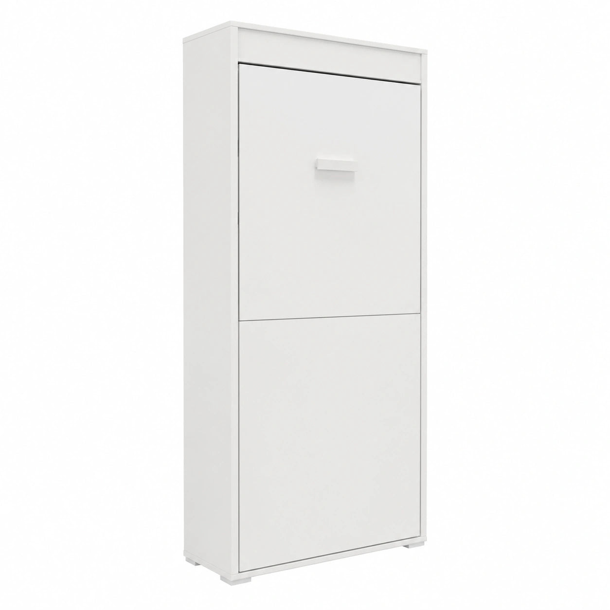 Cama Plegable Vertical 90x190 cm con Somier y Seguridad, Blanco