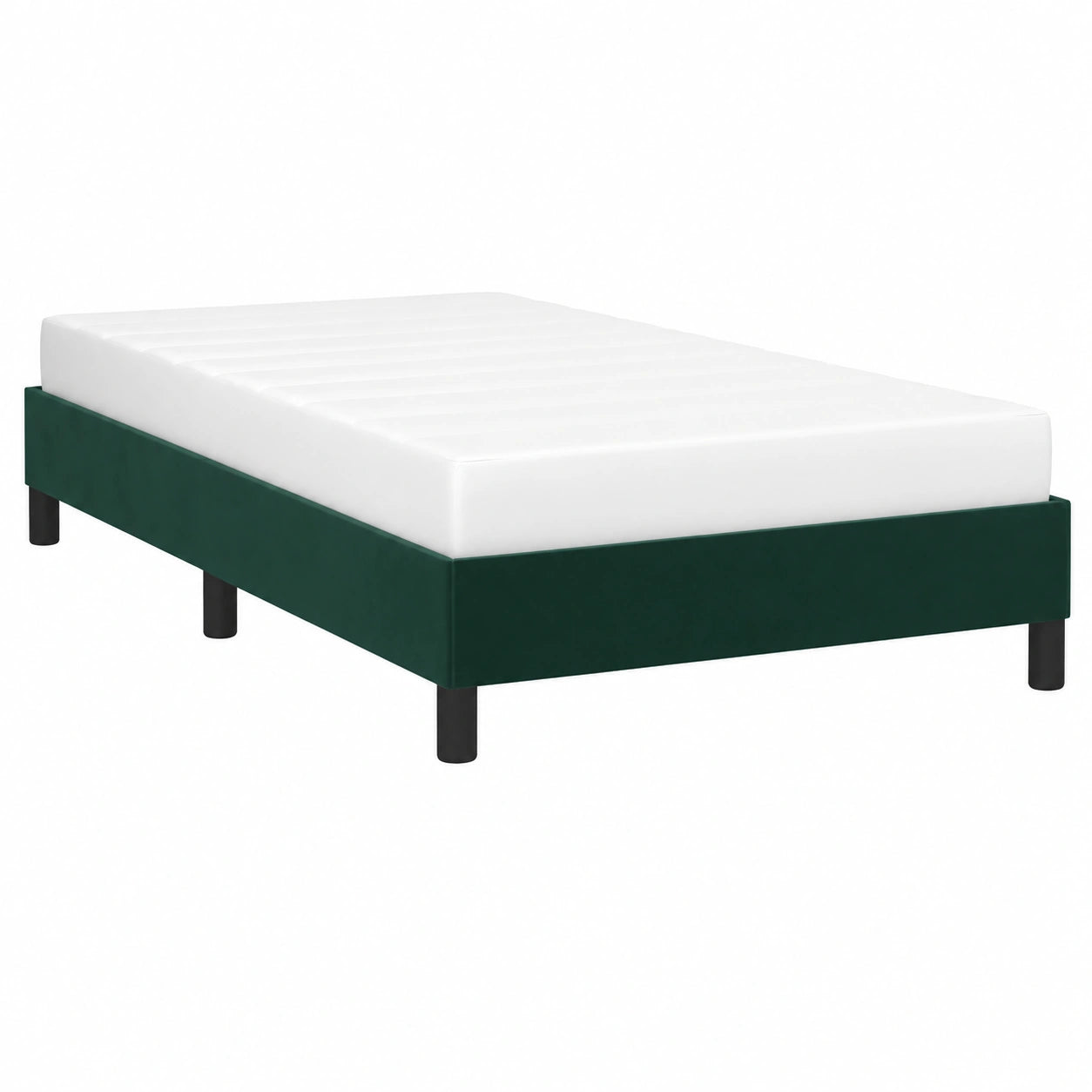 Cama Individual de Terciopelo Verde con Somier 90x200 cm