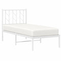 Cama Individual de Metal Blanca con Cabecero 75x190 cm