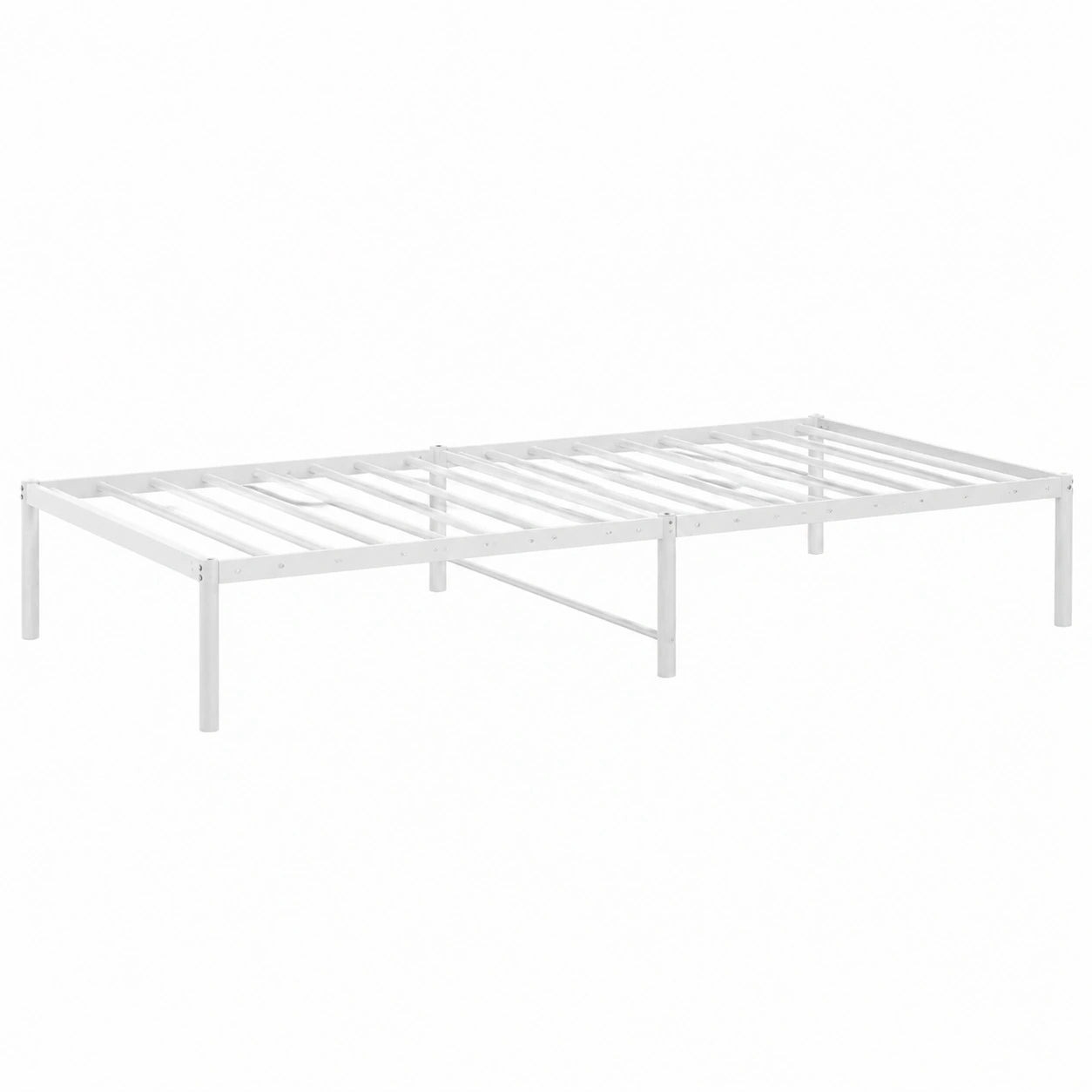 Cama Individual de Metal Blanca 100x200 cm para Dormitorio
