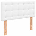 Cabecero Tapizado Blanco con Luces LED para Cama Individual, 100x5x78/88 cm