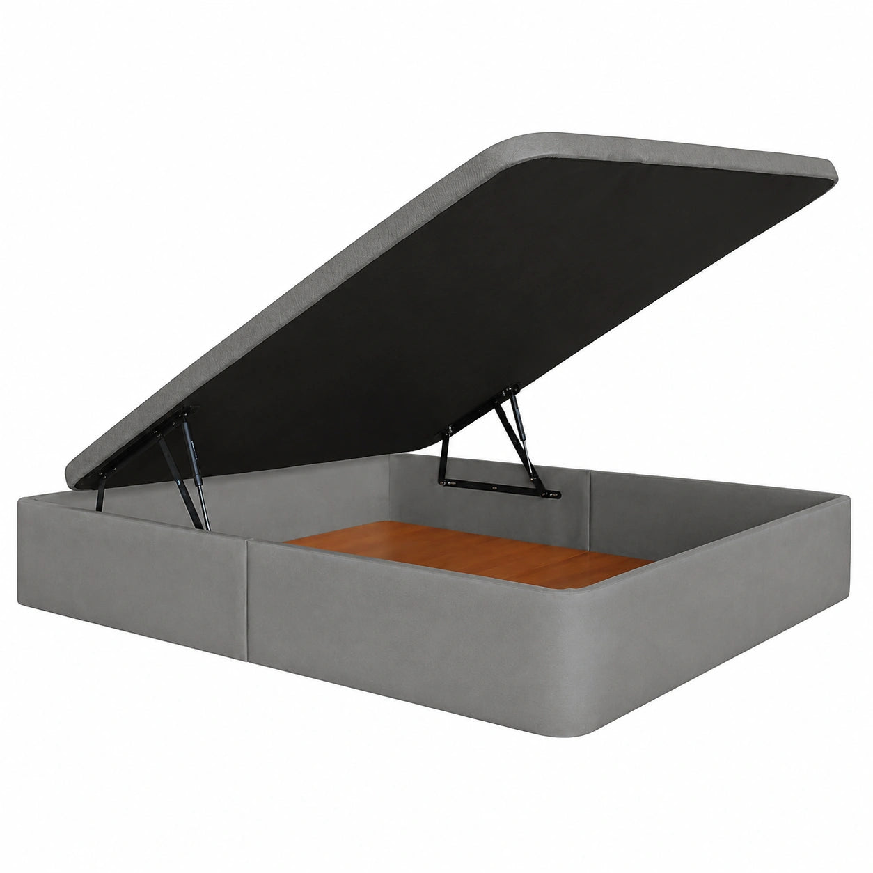 Canapé Abatible Serena con Gran Capacidad, Terciopelo Gris y Tapa Transpirable 3D, 150 x 190 cm