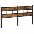 Cabecero de Hierro y Madera, Roble Ahumado, 180 cm, Mobiliario de Dormitorio