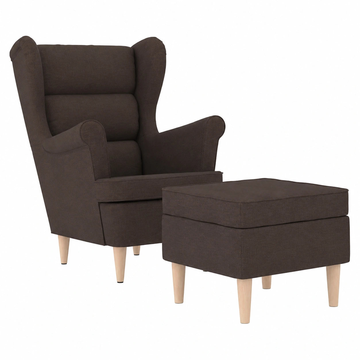 Sillón Relax con Reposapiés de Tela Marrón Oscuro para Salón y Dormitorio