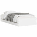 Cama de Almacenamiento con Somier de Listones, Madera Compuesta Blanca 100x200 cm