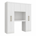 Armario Cabecero Antero Blanco 6 Puertas con Compartimentos 200 cm