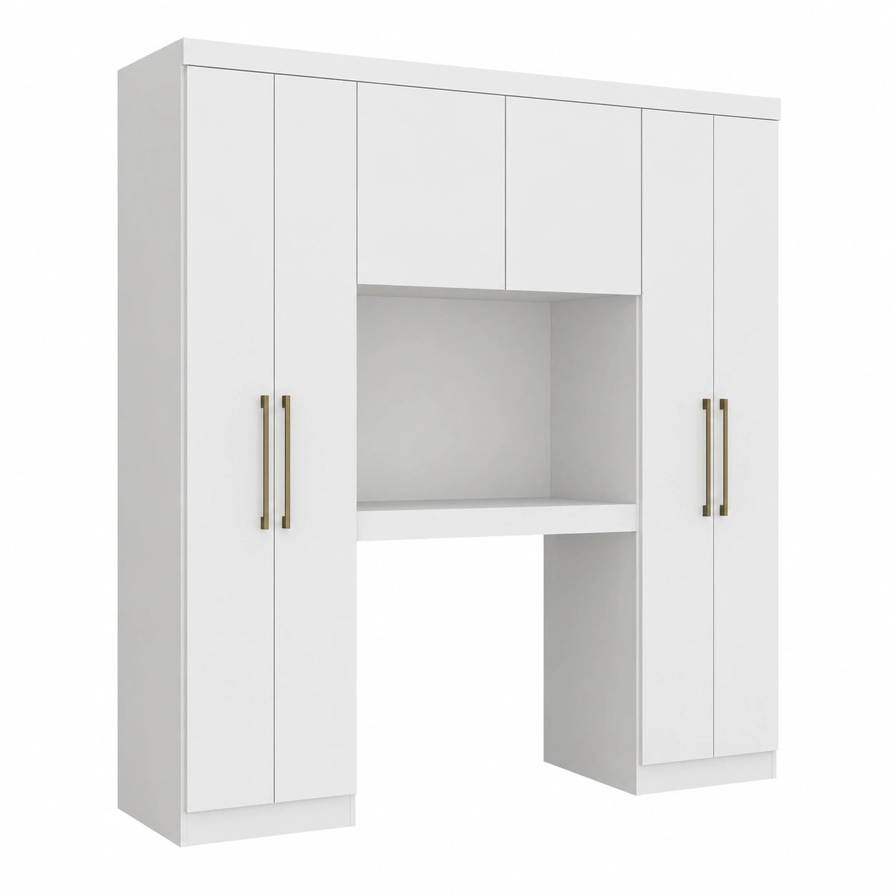 Armario Cabecero Antero Blanco 6 Puertas con Compartimentos 200 cm