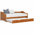 Sofá cama nido de madera de pino, 90x200 cm, multifuncional con ruedas, ideal para invitados, diseño robusto