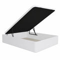 Canapé Abatible de Madera Blanca con Gran Capacidad y Montaje Incluido, 160x190 cm