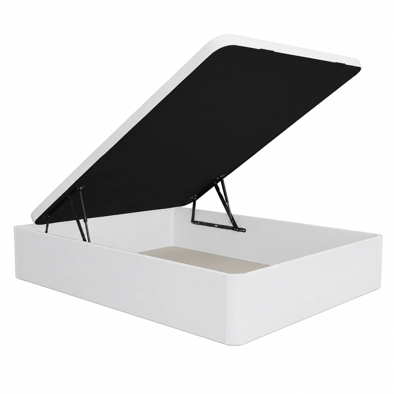 Canapé Abatible de Madera Blanca con Gran Capacidad y Montaje Incluido, 160x190 cm