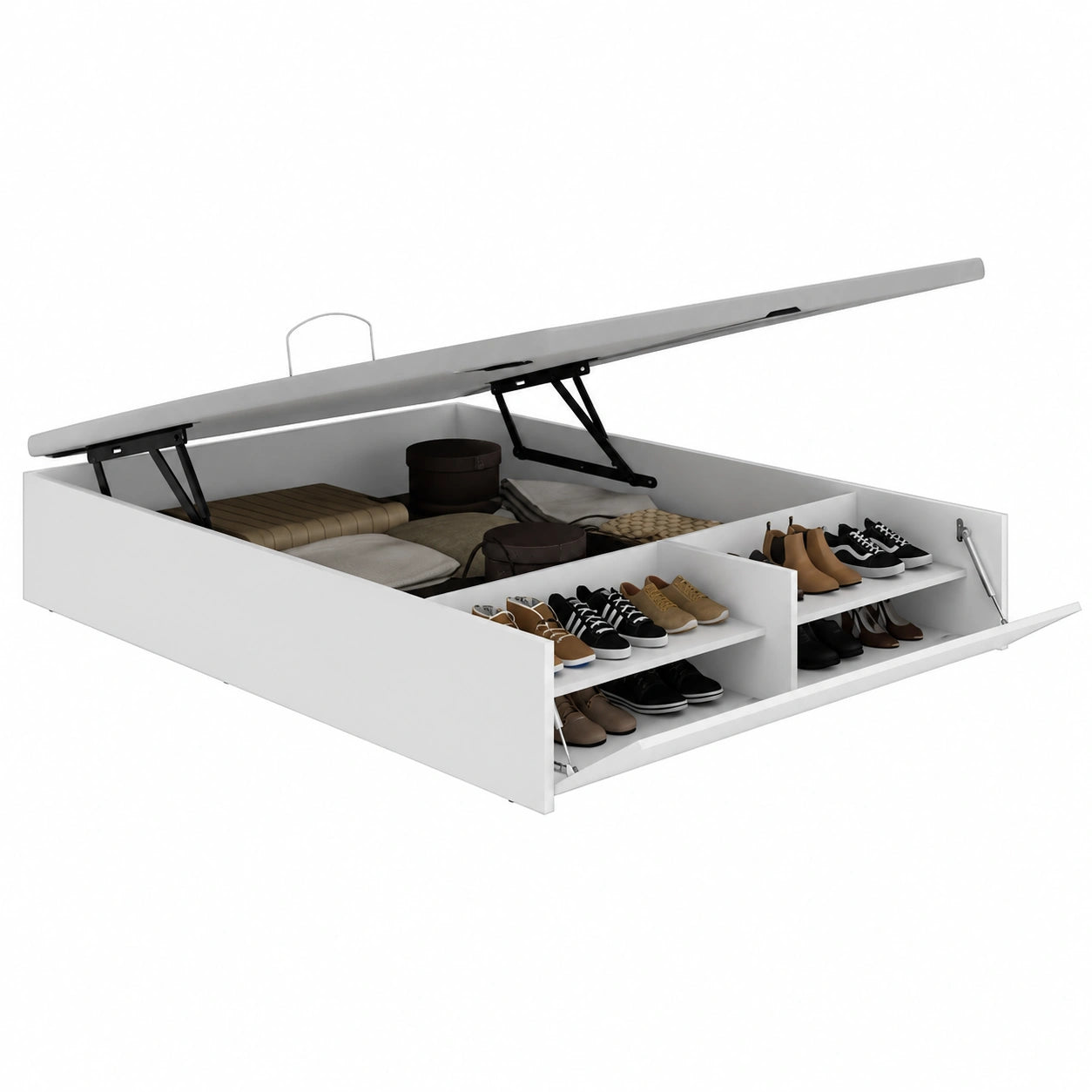 Cama Canapé Blanco con Zapatero - Grupo DEKIT RIMOBEL 135cm