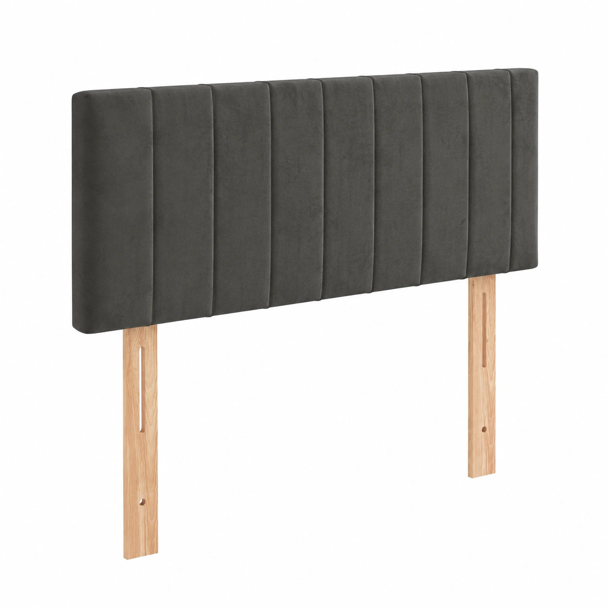 Cabecero Tapizado con Luces LED para Cama Individual, Terciopelo Gris Oscuro