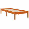 Cama de Invitados de Madera Maciza de Pino 90x200 cm Marrón Cera