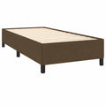 Cama Individual Tapizada en Tela Marrón con Somier 90x190 cm para Dormitorio