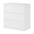 Cajonera Blanca de 3 Cajones para Dormitorio, Salón u Oficina, 70x40x75 cm