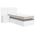Juego de Muebles Juveniles: Cama Flow con Cabecero, Mesita y Colchón Viscoelástico 90x190 cm