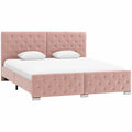 Sofá Cama Rosa de Terciopelo 160x200cm Homgoday para Dormitorio Moderno