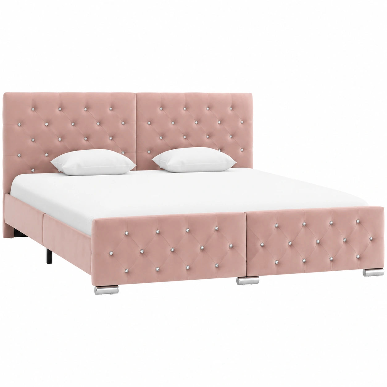 Sofá Cama Rosa de Terciopelo 160x200cm Homgoday para Dormitorio Moderno