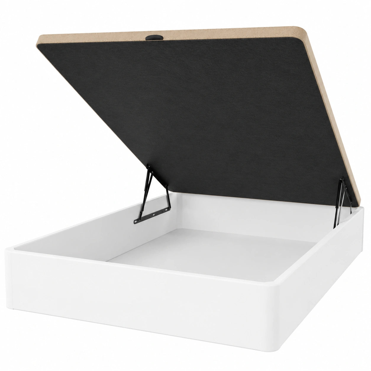 Canapé Abatible Reforzado de Madera con Gran Capacidad, 135 x 190 cm, Blanco