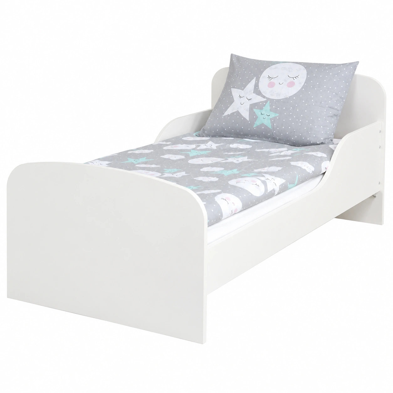 Cama Infantil de Madera con Colchón y Somier 140x70 cm - Blanco