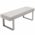 Banco Tapizado para Dormitorio y Sala, Otomano 158 kg, Terciopelo Gris Platino
