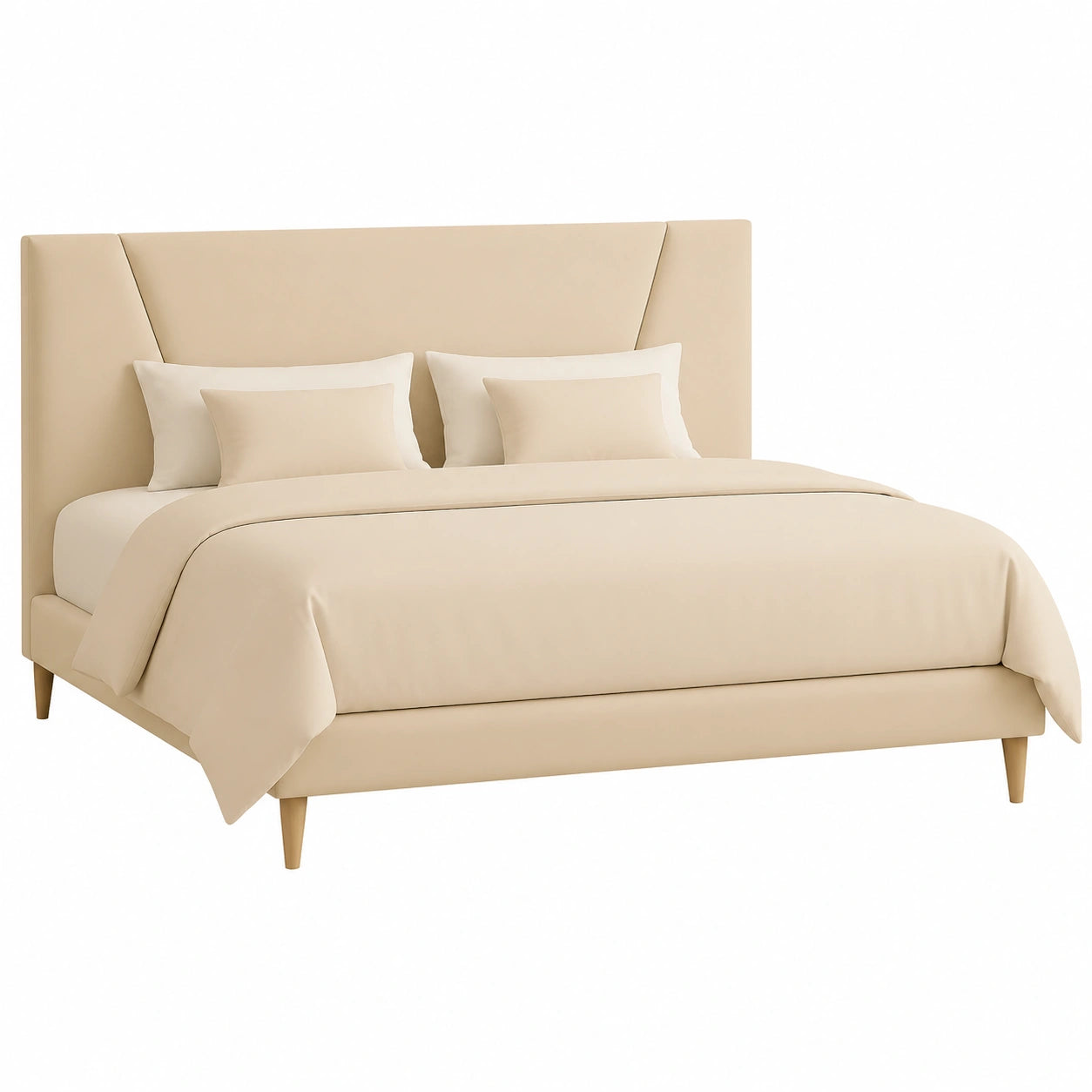 Cabecero de Cama Beige 105x70 cm, Diseño Moderno y Funcional, Tejido Anti-manchas, Fácil Limpieza, Disponible en Tela y Polipiel