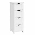 WOLTU Mueble de Baño Moderno con 4 Cajones, Ideal para Espacios Reducidos, Blanco