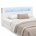 Cabecero Moderno LED Blanco de Madera 220x18,5x103,5 cm