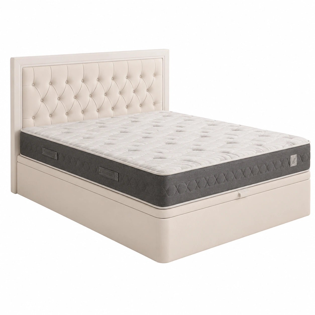 Set de Descanso Royal Sleep: Colchón Viscoelástico Ceramic Plus 160x200 y Canapé Abatible de Madera Blanca